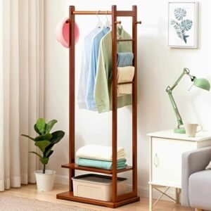 ২ সেলফের উডেন ক্লথ স্ট্যান্ড